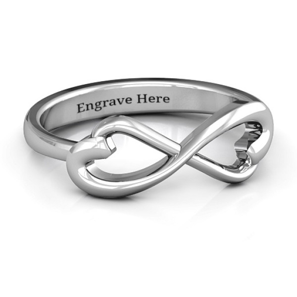 Classic Hearts Infinity Personalised Ring - AMAZINGNECKLACE.COM