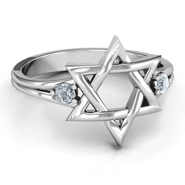 Classic Star of David Personalised Ring - AMAZINGNECKLACE.COM