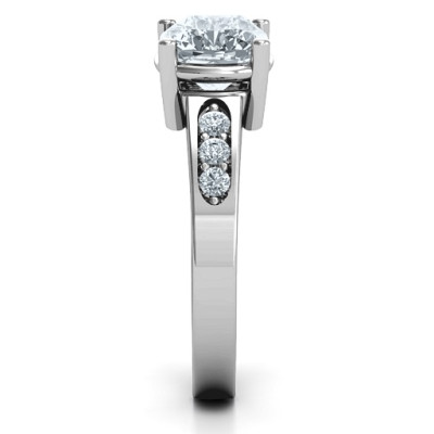 Cushion Cut Solitaire with Accents Personalised Ring - AMAZINGNECKLACE.COM