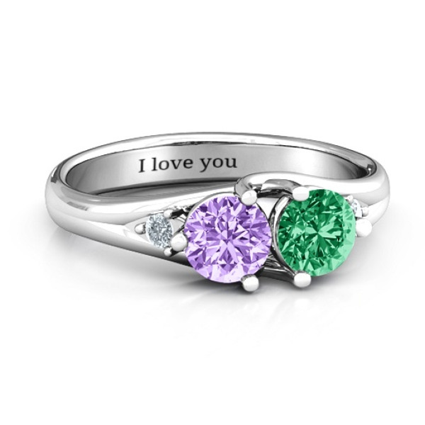 Darling Duo Double Gemstone Personalised Ring  - AMAZINGNECKLACE.COM