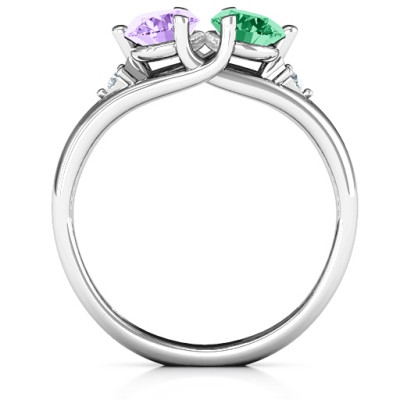 Darling Duo Double Gemstone Personalised Ring  - AMAZINGNECKLACE.COM