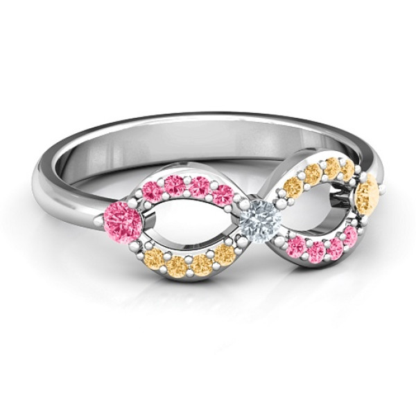 Dazzling Infinity Personalised Ring with Accents - AMAZINGNECKLACE.COM