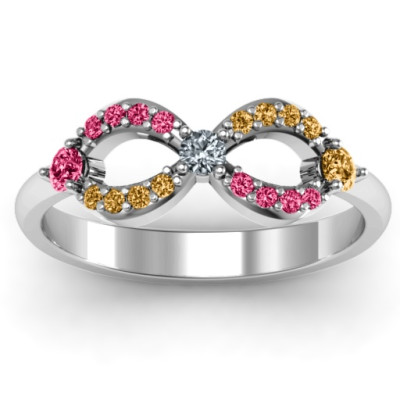 Dazzling Infinity Personalised Ring with Accents - AMAZINGNECKLACE.COM