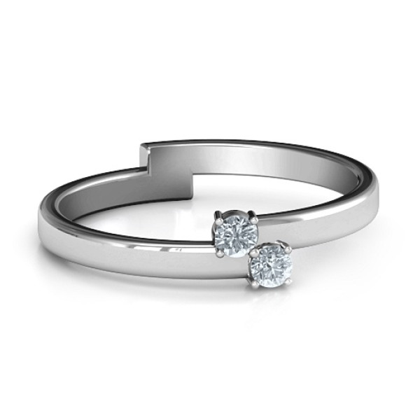 Diagonal Dazzle Personalised Ring With 2-3 Gemstones  - AMAZINGNECKLACE.COM