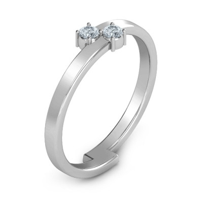 Diagonal Dazzle Personalised Ring With 2-3 Gemstones  - AMAZINGNECKLACE.COM