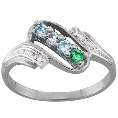 Diamond Accent 2-6 Stones Personalised Ring  - AMAZINGNECKLACE.COM