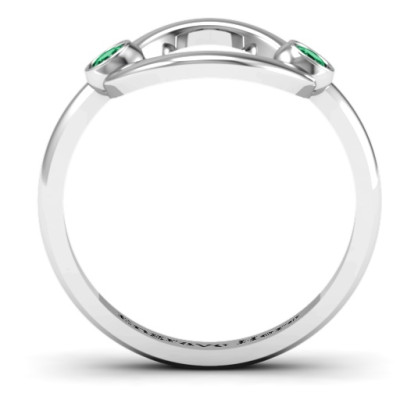 Double Stone Karma Personalised Ring  - AMAZINGNECKLACE.COM