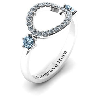 Double stone Karma Personalised Ring with Accents  - AMAZINGNECKLACE.COM