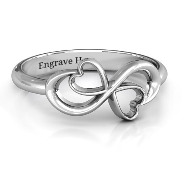 Duo of Hearts Infinity Personalised Ring - AMAZINGNECKLACE.COM