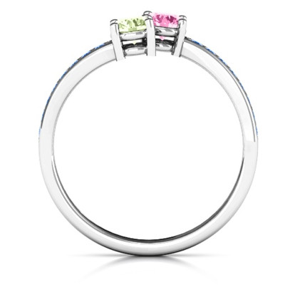 Elegant Accent Two Stone Personalised Ring  - AMAZINGNECKLACE.COM