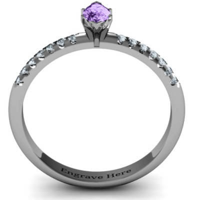 Elegant Marquise with Accent Band Personalised Ring - AMAZINGNECKLACE.COM