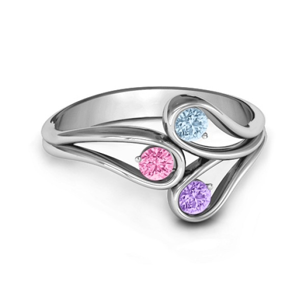 Eternal Elegance Three-Stone Personalised Ring  - AMAZINGNECKLACE.COM
