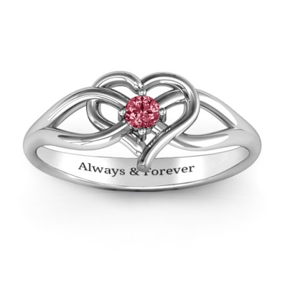 Everlasting Elegance Interwoven Heart Personalised Ring - AMAZINGNECKLACE.COM