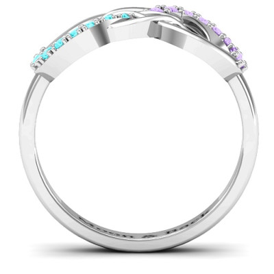 Everlasting Infinity Personalised Ring with Gemstones  - AMAZINGNECKLACE.COM