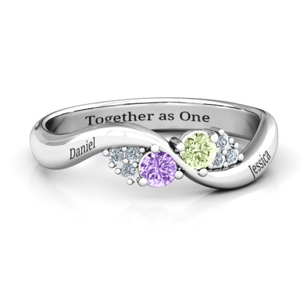 Everyday Dream Personalised Ring With Shoulder Accents - AMAZINGNECKLACE.COM