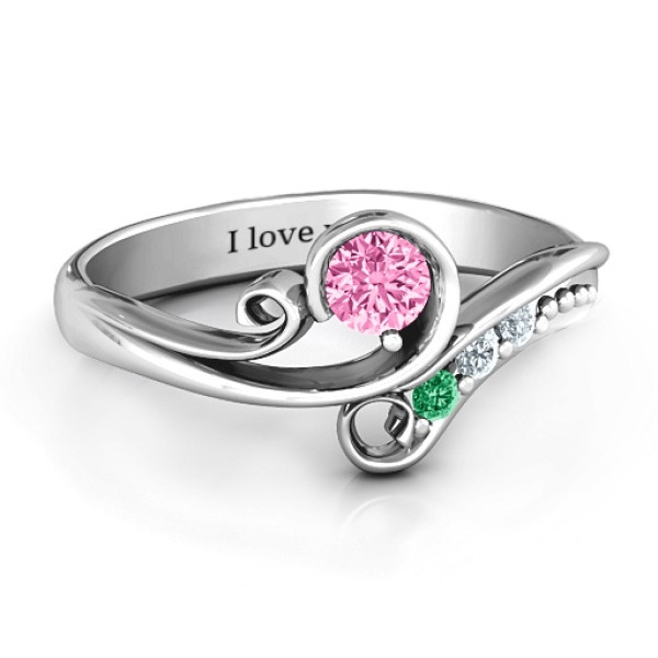Family Flair Personalised Ring With 2-6 Birthstones  - AMAZINGNECKLACE.COM