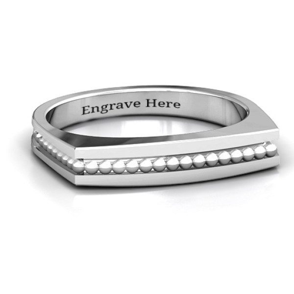 Fissure Beaded Groove Women's Personalised Ring - AMAZINGNECKLACE.COM