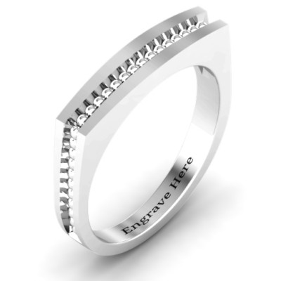 Fissure Beaded Groove Women's Personalised Ring - AMAZINGNECKLACE.COM