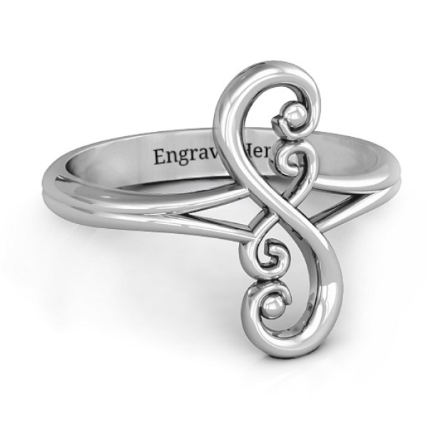 Flourish Infinity Personalised Ring - AMAZINGNECKLACE.COM