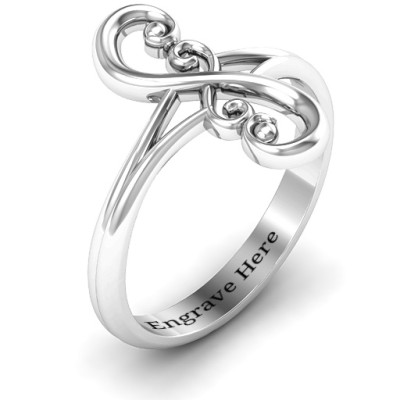 Flourish Infinity Personalised Ring - AMAZINGNECKLACE.COM