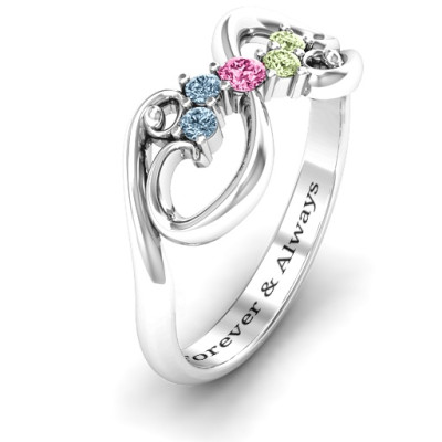 Flourish Infinity Personalised Ring with Gemstones  - AMAZINGNECKLACE.COM