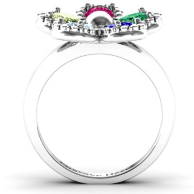 Flower Personalised Ring - AMAZINGNECKLACE.COM
