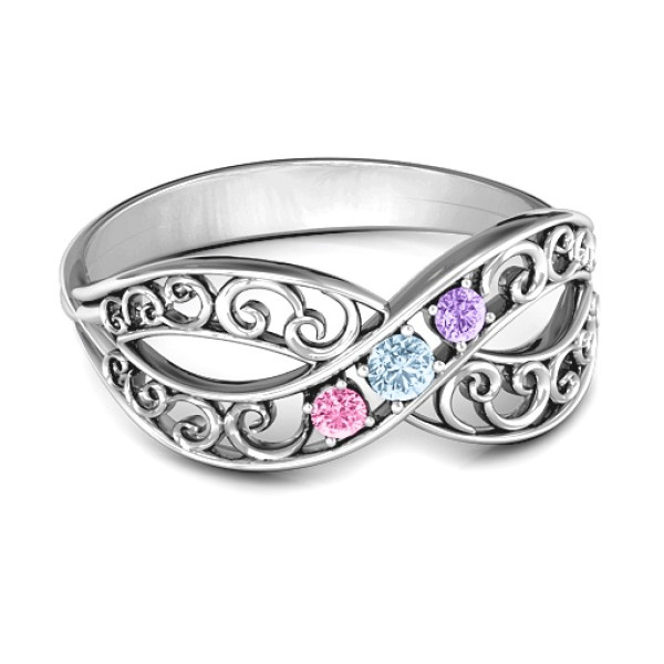 Forever Filigree Infinity Personalised Ring - AMAZINGNECKLACE.COM