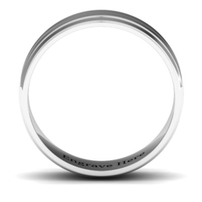 Forge Bevelled and Banded Men's Personalised Ring - AMAZINGNECKLACE.COM