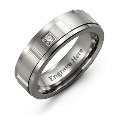 Gemstone Personalised Ring with Rope Detailing  - AMAZINGNECKLACE.COM