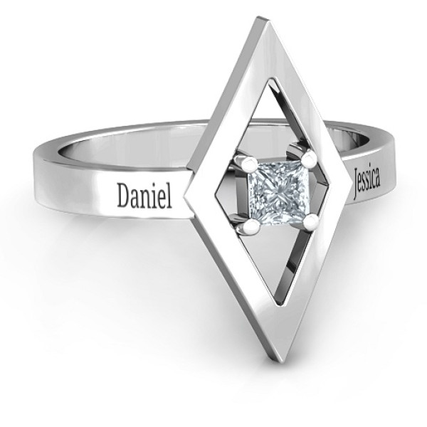 Glam Diamond Personalised Ring - AMAZINGNECKLACE.COM