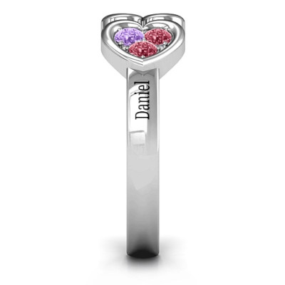 Heart To Heart Wraparound Personalised Ring - AMAZINGNECKLACE.COM