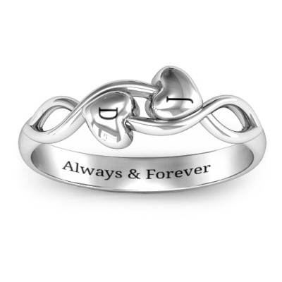 Heavenly Hearts Personalised Ring - AMAZINGNECKLACE.COM