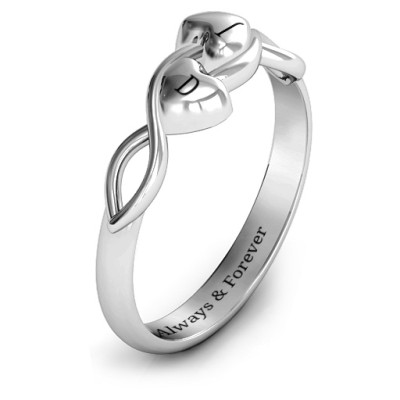 Heavenly Hearts Personalised Ring - AMAZINGNECKLACE.COM