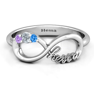 Hessa  Never Parted After Gemstone Personalised Ring  - AMAZINGNECKLACE.COM