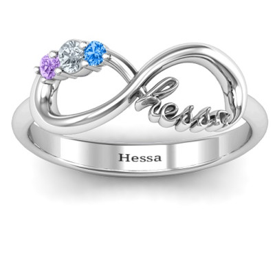 Hessa  Never Parted After Gemstone Personalised Ring  - AMAZINGNECKLACE.COM