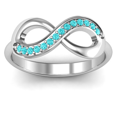 Infinity Personalised Ring with Single Accent Row - AMAZINGNECKLACE.COM