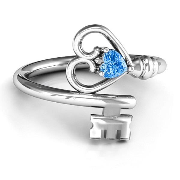 Key to Her Heart Personalised Ring - AMAZINGNECKLACE.COM