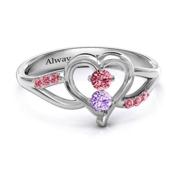 Magical Moments Two-Stone Personalised Ring  - AMAZINGNECKLACE.COM