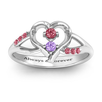 Magical Moments Two-Stone Personalised Ring  - AMAZINGNECKLACE.COM