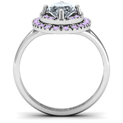 Margaret Double Halo Personalised Ring - AMAZINGNECKLACE.COM