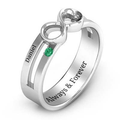 Men's Accented Infinity Personalised Ring - AMAZINGNECKLACE.COM