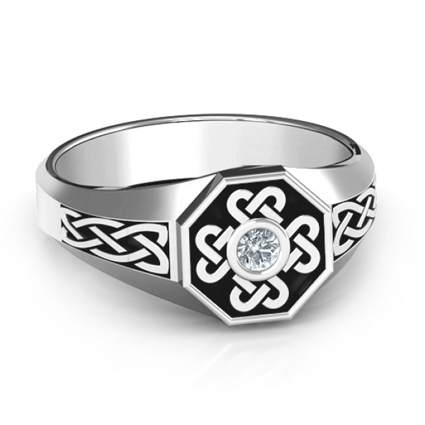 Men's Celtic Knot Signet Personalised Ring - AMAZINGNECKLACE.COM