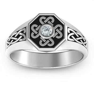 Men's Celtic Knot Signet Personalised Ring - AMAZINGNECKLACE.COM