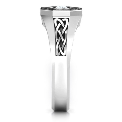 Men's Celtic Knot Signet Personalised Ring - AMAZINGNECKLACE.COM