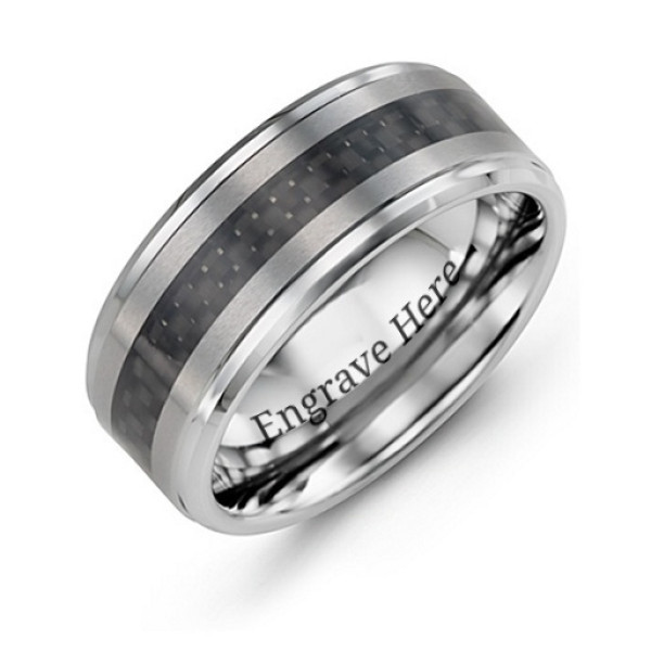 Men's Trinity Tungsten Personalised Ring - AMAZINGNECKLACE.COM