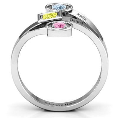 Modern Birthstone Personalised Ring  - AMAZINGNECKLACE.COM