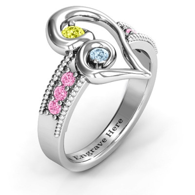 Nesting Love Personalised Ring - AMAZINGNECKLACE.COM