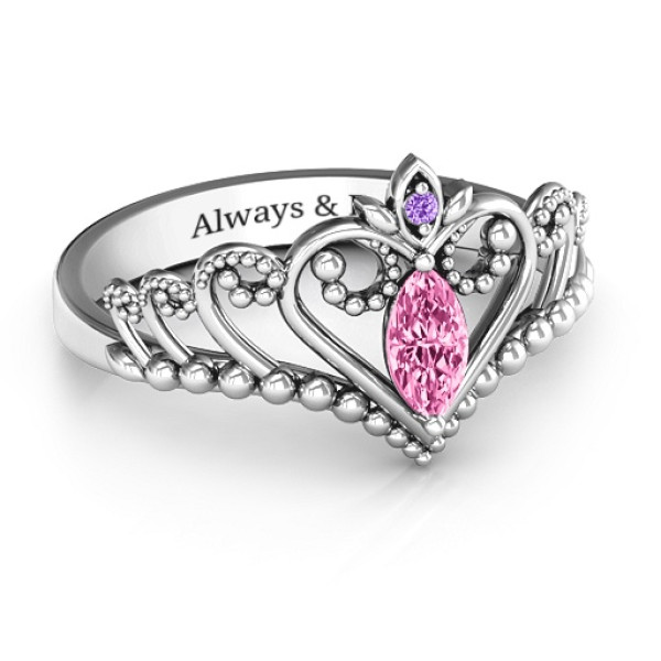 Once Upon A Time Tiara Personalised Ring - AMAZINGNECKLACE.COM