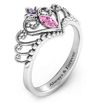 Once Upon A Time Tiara Personalised Ring - AMAZINGNECKLACE.COM