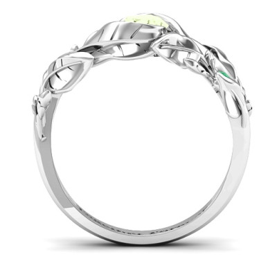 Organic Leaf Personalised Ring - AMAZINGNECKLACE.COM